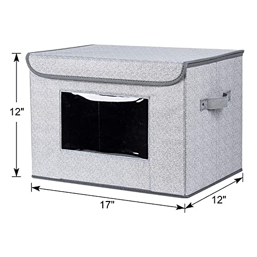 Univivi Fabric Closet Storage Bins with Lids for Shelves 4 Pack - Image 4