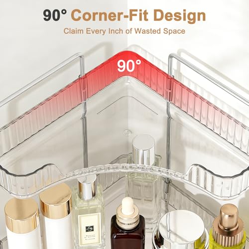 Goderewild Corner Bathroom Counter Organizer, 3-Tier Vanity Tray - Image 7