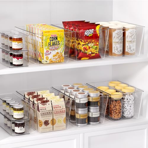 6 Pack Clear Plastic Storage Bins, Kitchen&Pantry Organizer Large - Image 5