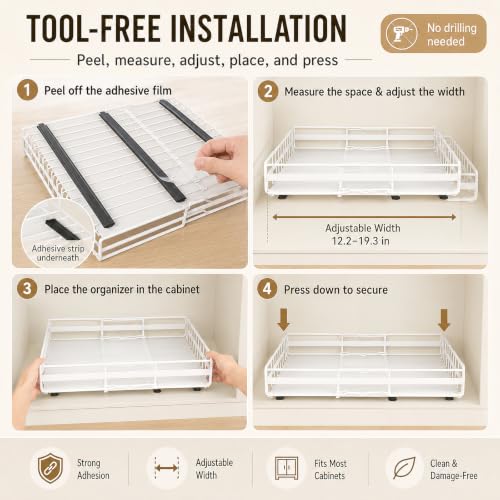 Pull Out Cabinet Organizer, Adjustable Kitchen Sliding Shelf - Image 6