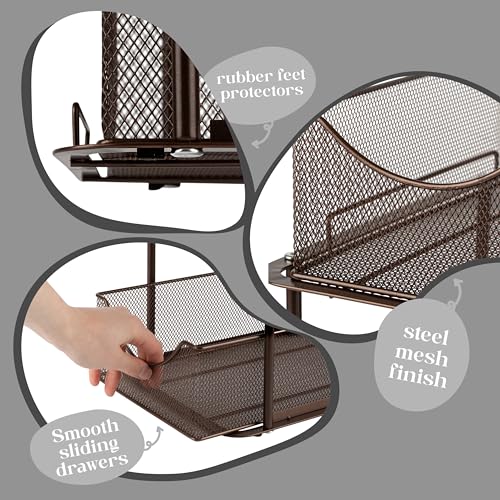 Sorbus Pull-Out Under Sink Organizer, Mesh Construction (Bronze - Image 6