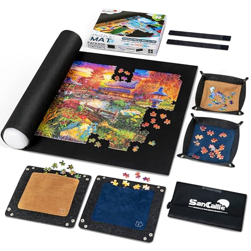 Large Puzzle Mat Roll Up, Jigsaw Storage 46"x26" Felt Mat - Image 2