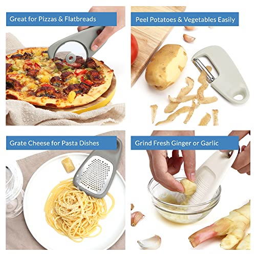 PortoFino Kitchen Gadgets Set 5 Pieces, Includes Pizza Cutter - Image 5