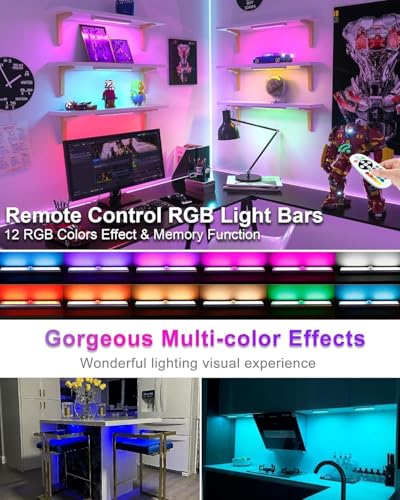 Under Cabinet Light Wireless with Remote, 15 Color RGB Magnetic - Image 7