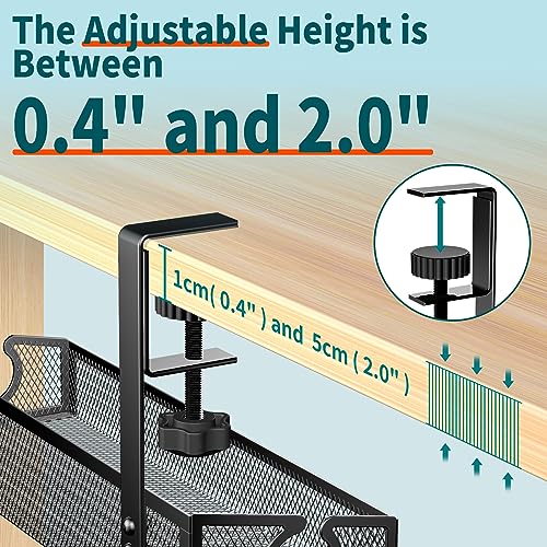 Under Desk Cable Management Tray Black, No Drill Desk - Image 7