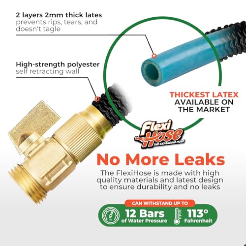 Flexi Hose Expandable Garden Hose, 100FT, Black - Image 5