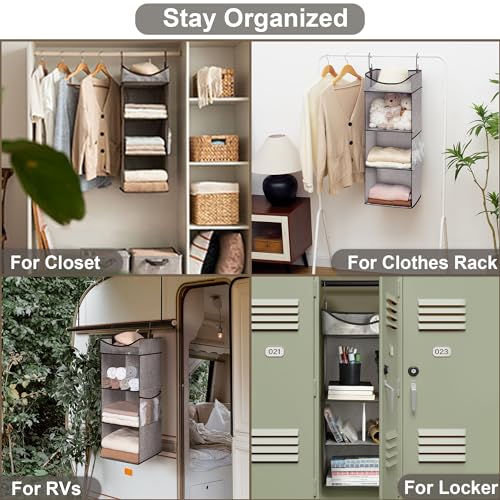 StorageWorks 3-Shelf Hanging Closet Organizer with Half - Image 6
