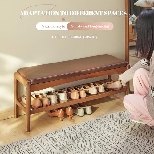 Shoe Rack Bench Entryway Bamboo Shoe Storage Bench | Home Organization - Image 6