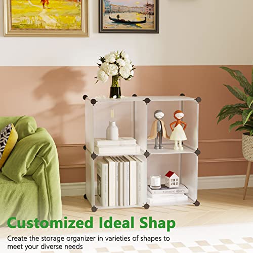 C&AHOME Plastic Cube Storage Organizer, 4-Cube Shelves Units - Image 6