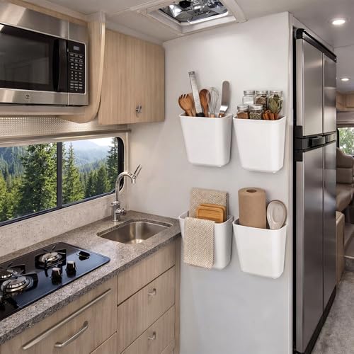 6 Pcs RV Cabinet Storage Box Self Adhesive Wall Mounted Organizer - Image 3