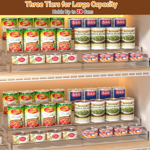 Expandable Can Organizer for Pantry, 3-Tier Adjustable Can - Image 3