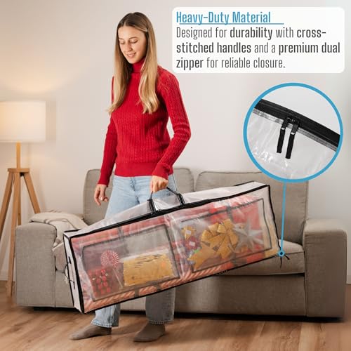 VENO 2 Pack Clear Wrapping Paper Organizer Storage Box - Image 7