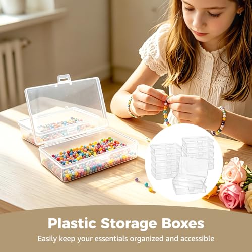 12 Pcs Plastic Storage Boxes, Small Clear Bead Storage Containers - Image 4