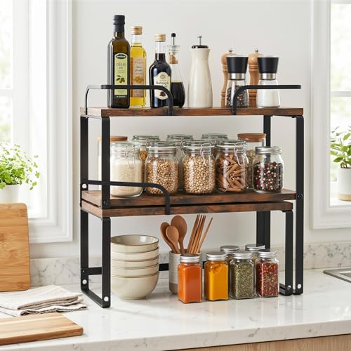 Housolution Stackable Kitchen Countertop Organizer Corner Shelf - Image 7
