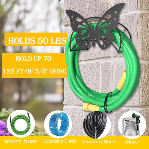 Butterfly Garden Hose Holder Wall Mount MetalHeavy Duty Hose - Image 6