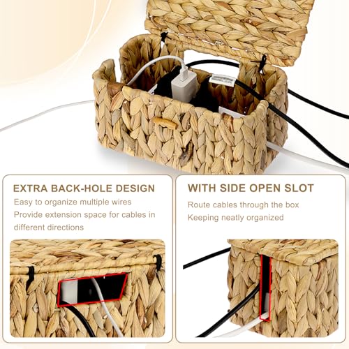 BTSKY Woven Cable Management Box with Lid Water Hyac | All Products - Image 5