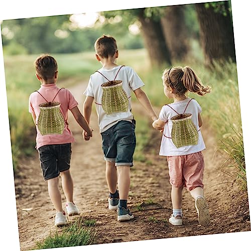 Hand Woven Bamboo Small Basket 3.93X3.93X5.50in Kids Dance Prop - Image 4