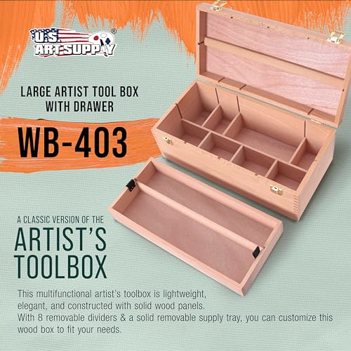 U.S. Art Supply Multi-Function Artist Supply Box with Locking - Image 4