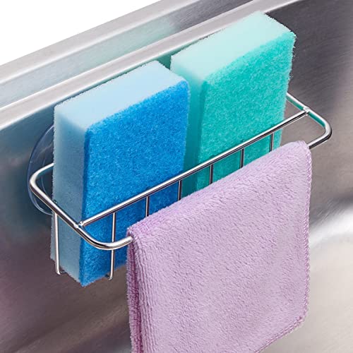 TESOT Sink Caddy Sponge Holder for Kitchen Sink Dish Cloth Hanger - Image 2