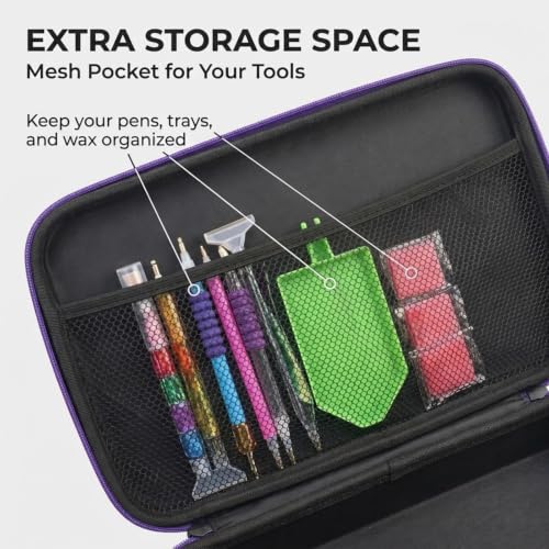 Portable Diamond Painting Storage Case with Clear Bead Organizers - Image 4