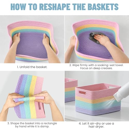 5 Pack Woven Storage Baskets, Decorative Storage Bins - Image 7