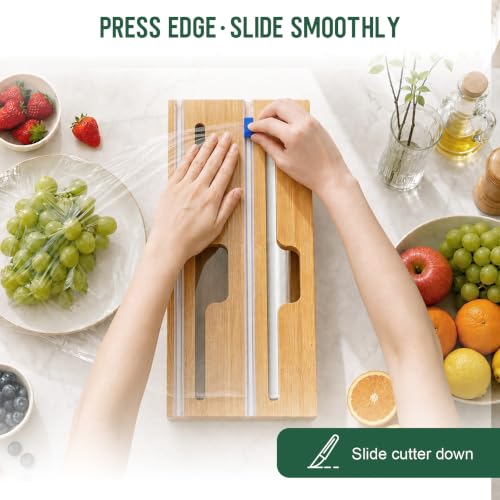 Storage Bag Organizer for Kitchen Drawer, 5-Slot, Bamboo - Image 5