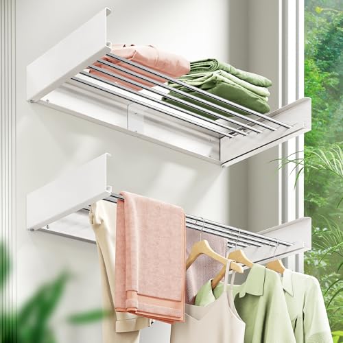ZdwCyl Wall Mounted Drying Rack 32", Laundry Clothes - Image 3
