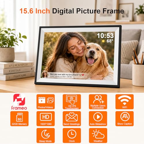 Digital Picture Frame, Frameo 15.6 Inch WiFi Digital Photo Frame - Image 6