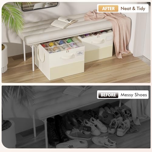 Plus Size 2 Pack Shoe Organizer for Closet, Foldable Shoe Storage - Image 5