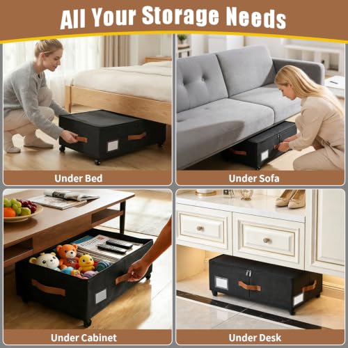 Large Under Bed Storage Containers with Wheels, 2-Pack Underbed - Image 6