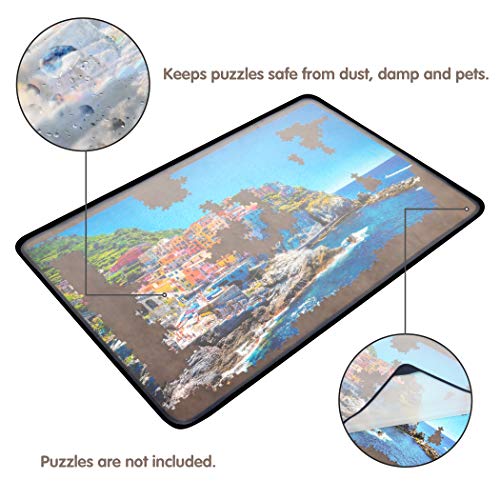 Tektalk Jigsaw Puzzle Board Portable Puzzle Mat, Gray - Image 4