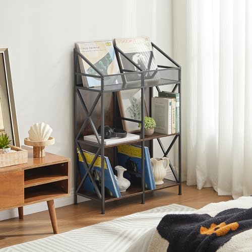 EYOCAL 6 Grids Vinyl Record Storage Holder Rack， Wooden - Image 6