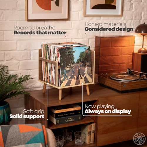 Walnut Vinyl Record Holder | Holds 50-65 LPs | Vinyl - Image 8