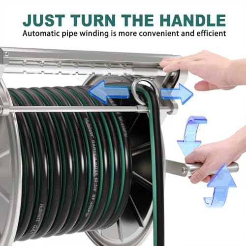 Stainless Steel Garden Hose Reel Heavy Duty, Wall Mount - Image 4