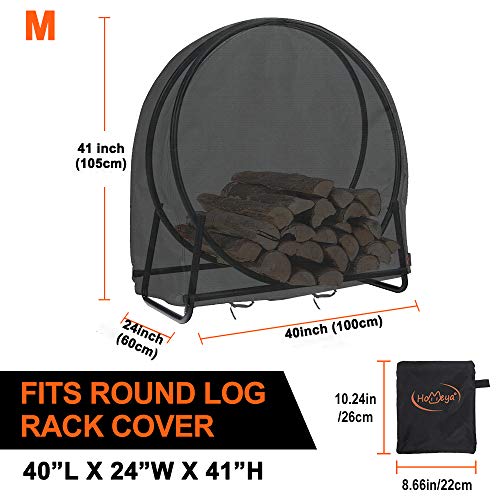 Firewood Round Rack Cover, 40" Outside Log Hoop Cover Wood - Image 3
