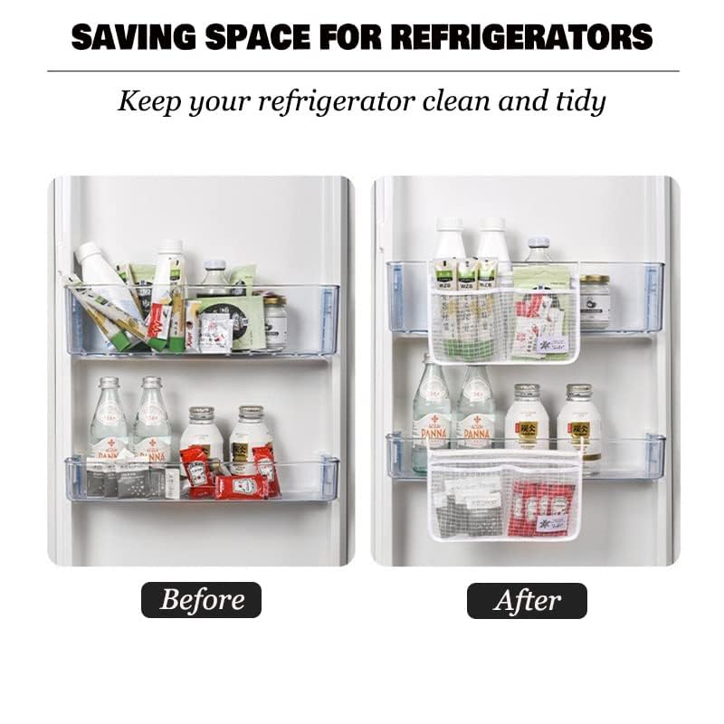 4PCS Refrigerator Door Organizer Set, Fridge Hanging Mesh Bag - Image 5