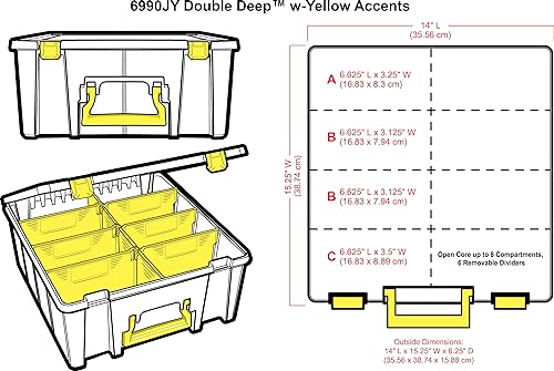 ArtBin Super Satchel Double Deep, 8-Compartment Craft Box, Yellow - Image 3