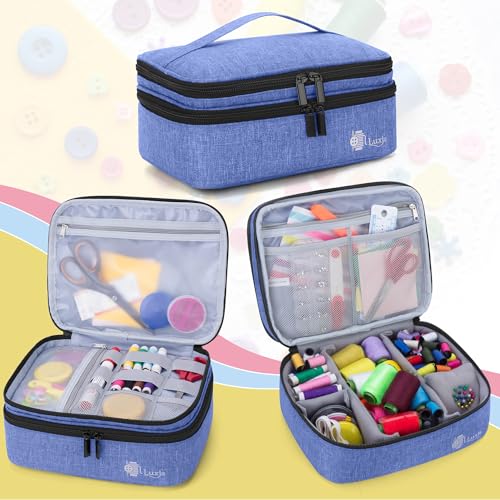 Luxja Double-Layer Medium Sewing Organizer, Dark Blue - Image 7