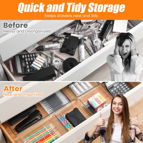Criusia 6 Pcs Large Size Clear Drawer Organizer Set, | All Products - Image 6