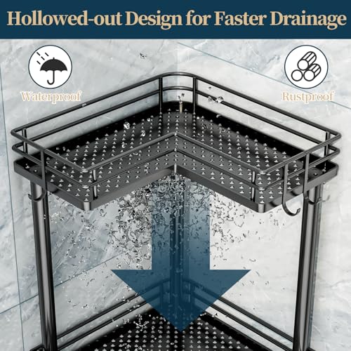 Consumest Corner Shower Caddy Standing - 3-Tier Stainless Steel - Image 5