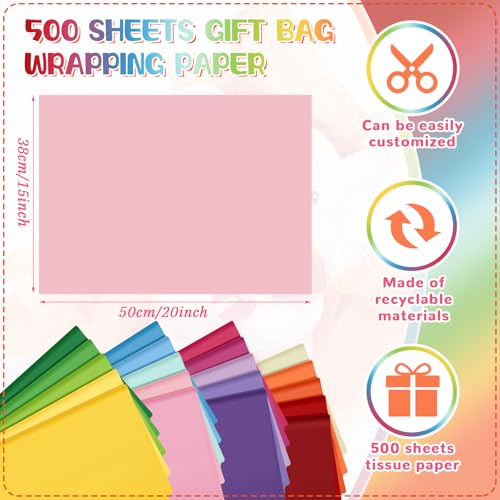 500 Sheets Christmas Colorful Tissue Paper Bulk 15 x 20 Inch - Image 4