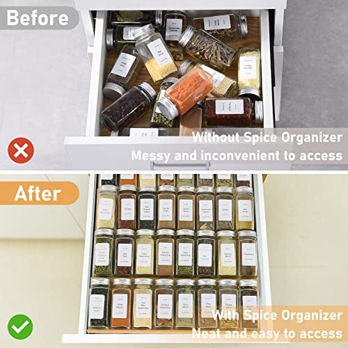 Spice Drawer Organizer with 24 Spice Jars,216 Labels - Image 5