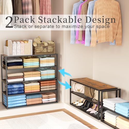 Closet Organizers and Storage, 2 Pack Stackable Closet Storage - Image 5