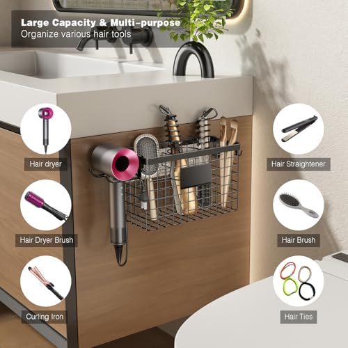 Hair Dryer Holder Cabinet Door, Adhesive Hair Tool | Home Organization - Image 4