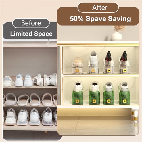 10Pack Shoe Slot Organizers Clear Shoe Stacker Organizer - Image 7