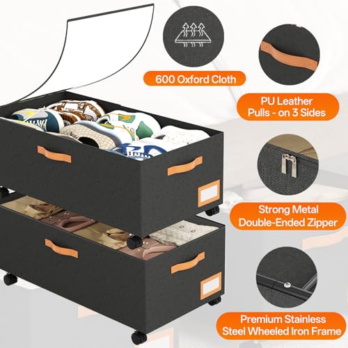 Under Bed Storage with Wheels, 12" Height Under Bed Storage Extra - Image 7