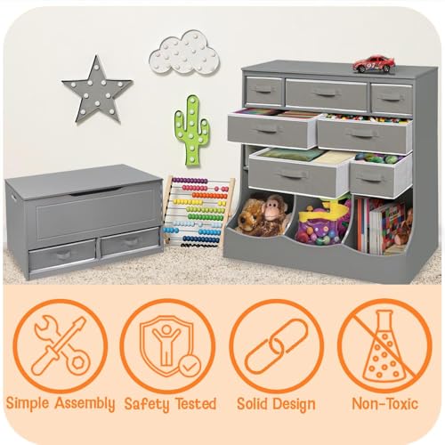Badger Basket Combo Toy Storage Organizer and Bookshelf - Kids - Image 4