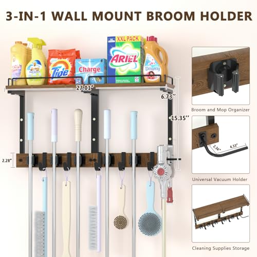 Broom and Mop Organizer Wall Hanging with Cleaning - Image 5