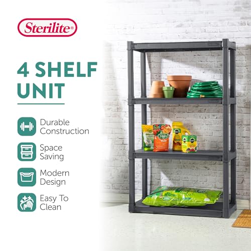 Sterilite 4 Shelf Unit, Heavy-Duty Shelving Storage and Utility - Image 5