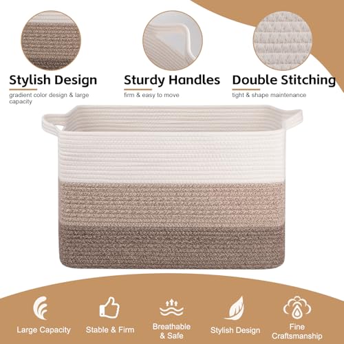 OIAHOMY Large Blanket Basket, 65L Cotton Rope Woven | All Products - Image 7